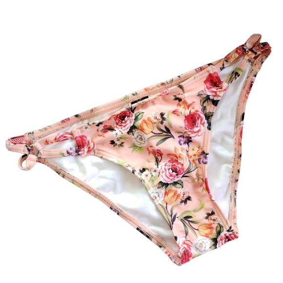 MINKPINK Other - MINKPINK Peachy Bloom floral print hipster swim cutout bikini bottom Size XS NEW